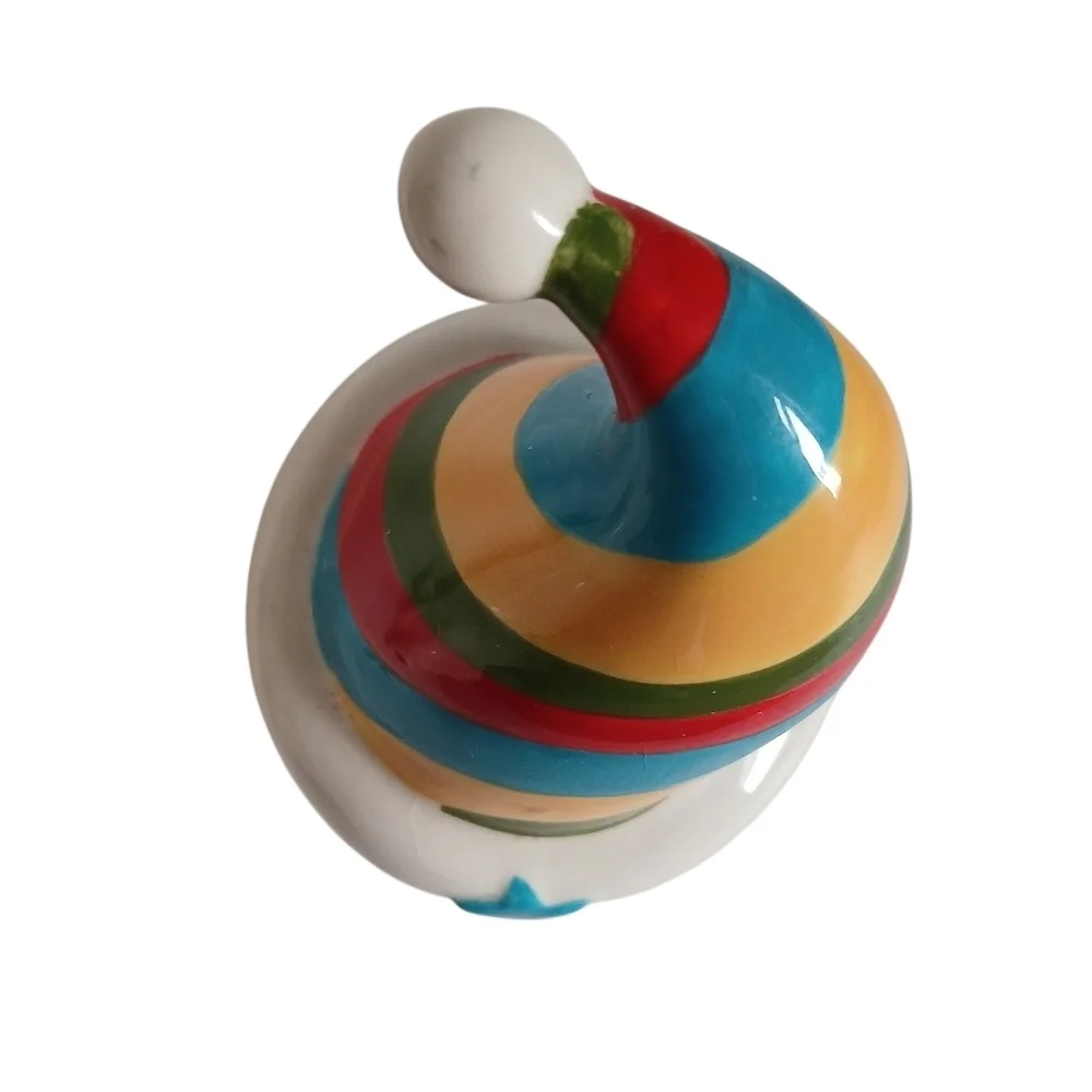 Department 56 Teapot Santa Claus Wizard Rainbow Hat Ceramic Hand Painted Gifts